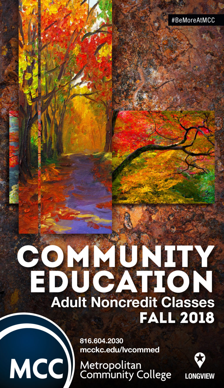 Cover image of MCC-Longview Community Education brochure, Fall 2018